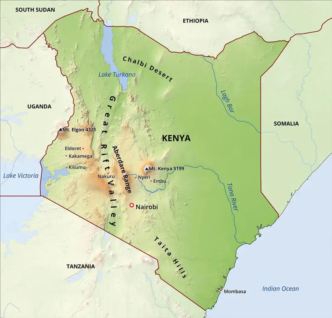 map of Kenya