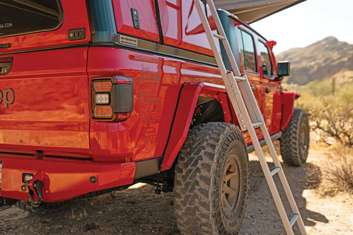 Ladder for roof tent