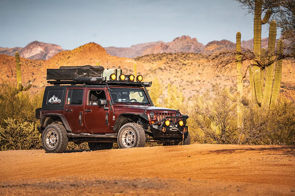 A 1.5-inch lift all around gives the Jeep more ground clearance